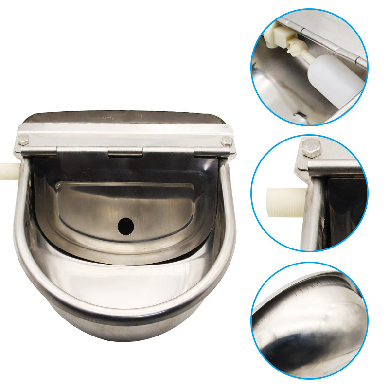 Stainless Steel Drinking Bowl With Cow Sink