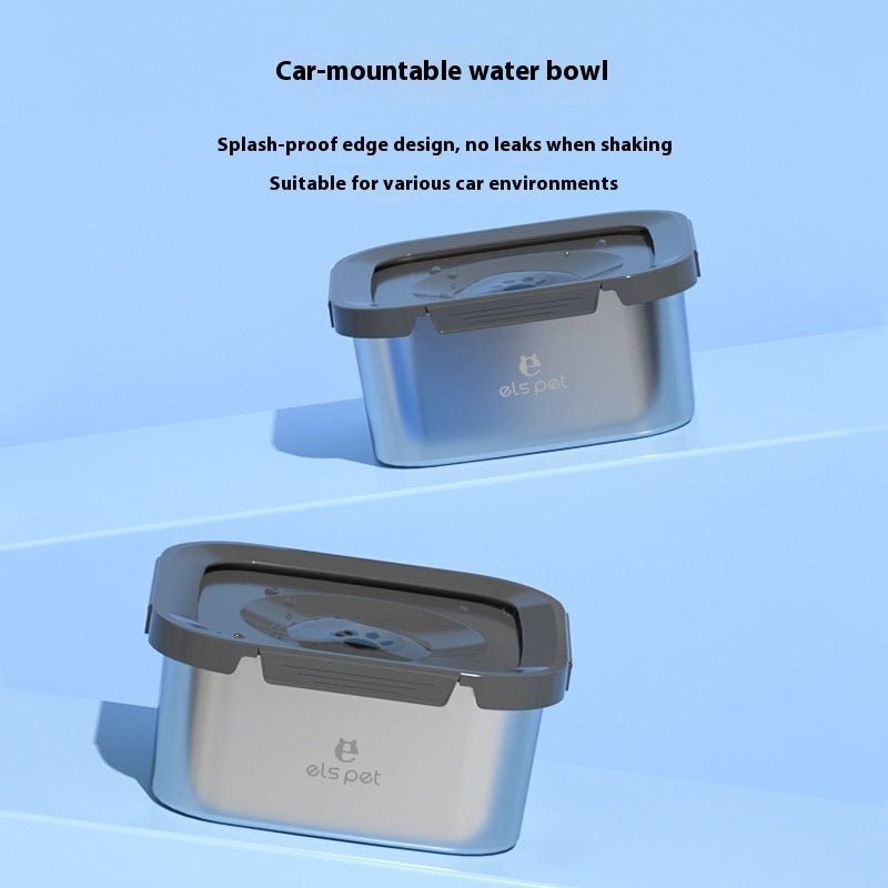 Pet Water Bowl Stainless Steel Floating Bowl Water Feeder Anti-tumble