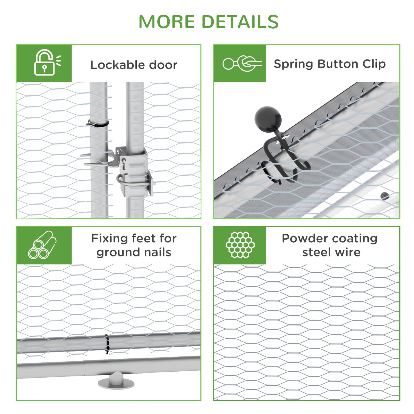 Large Chicken Coop Chicken Run with Waterproof and Anti-UV Cover