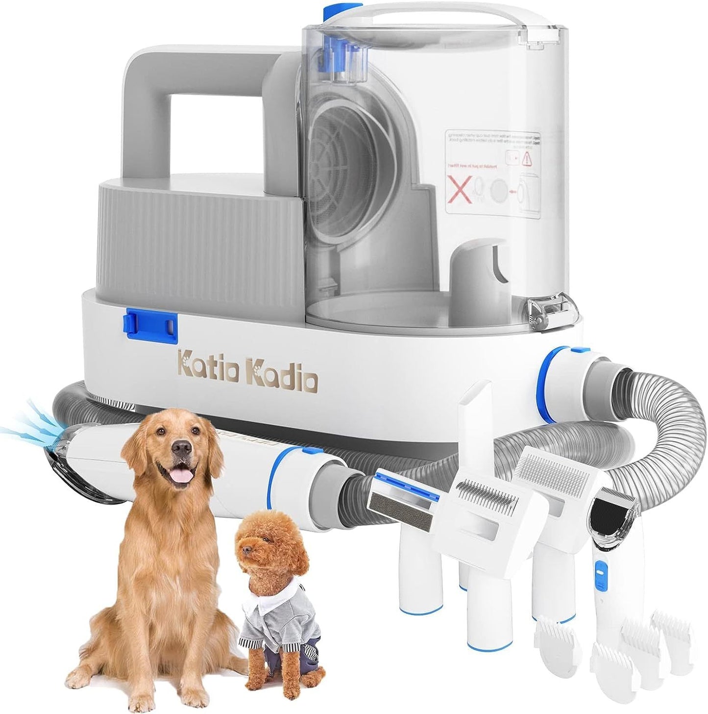 Pet Grooming Kit, 5 In 1 Dog Grooming Kit With 2 Suction Mode, Low Noise Dog Hair Remover, Dog Vacuums For Hair Cleaning For Shedding