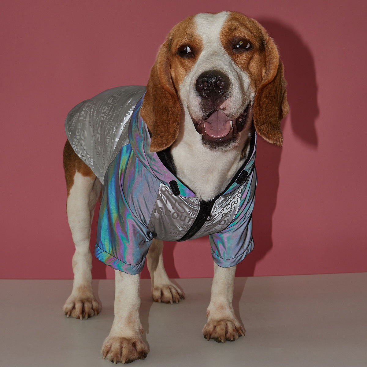 Dog Poker Jacket Reflective Raincoat Pet Cotton