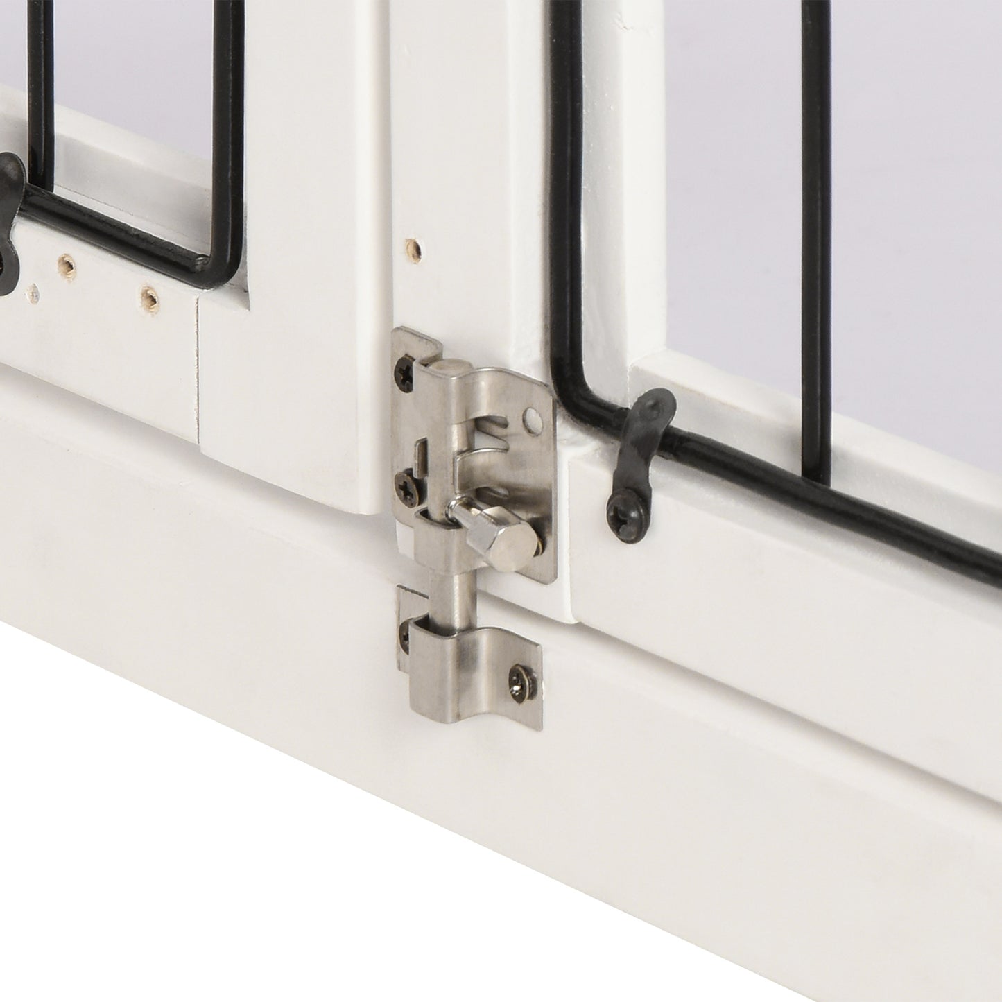 Dog Crate Furniture, 32" Small Dog Cage End Table with 2 Doors, Lockable Door, Puppy Kennel Indoor, White