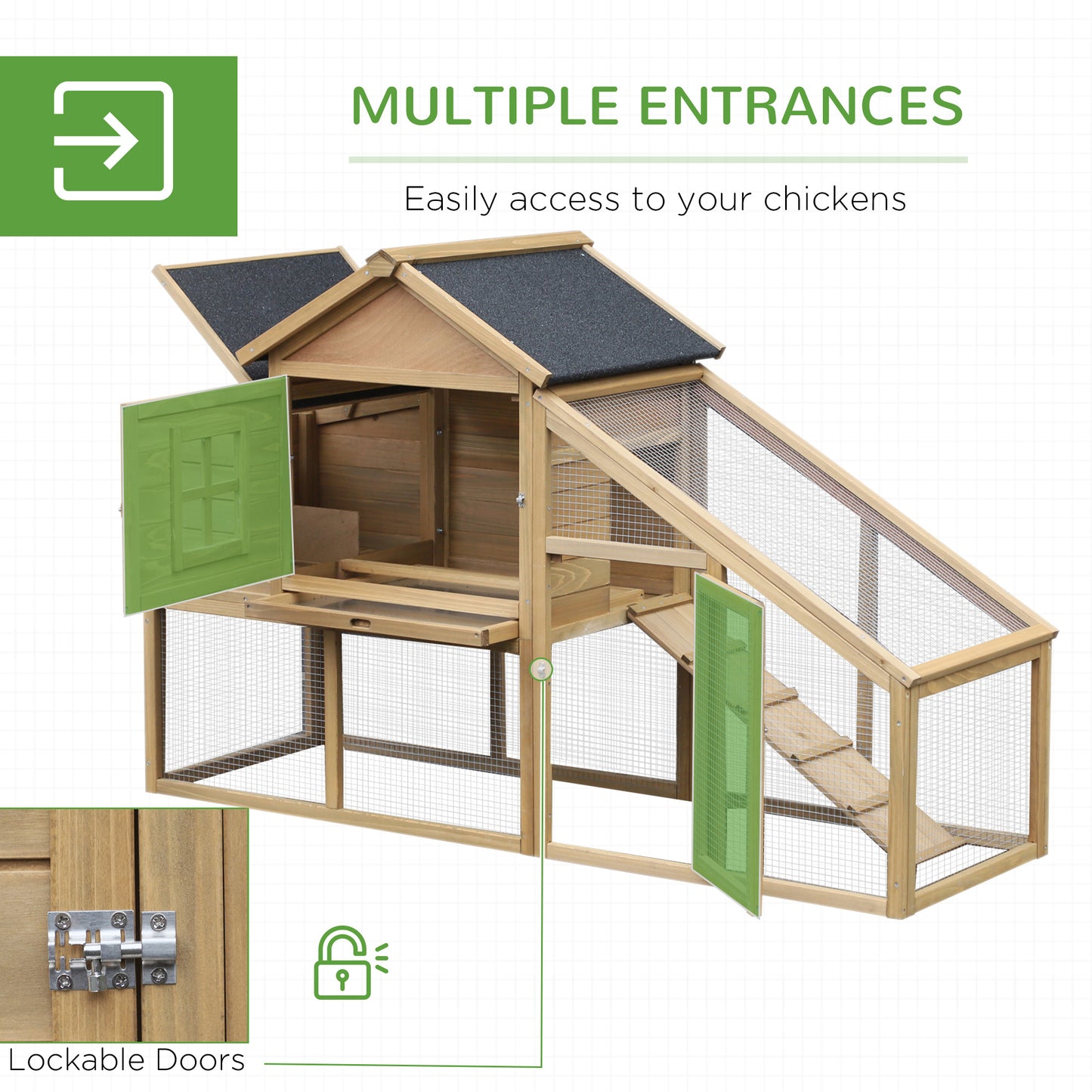 69" Chicken Coop Backyard Poultry Hen Cage