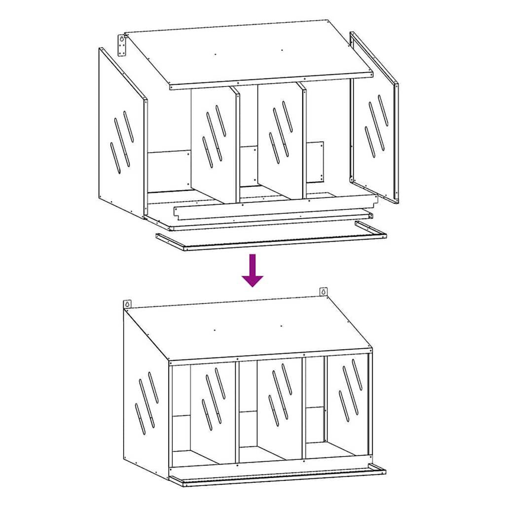Chicken Nesting Box with 3 Compartments Olive Green   Chicken Nesting Box