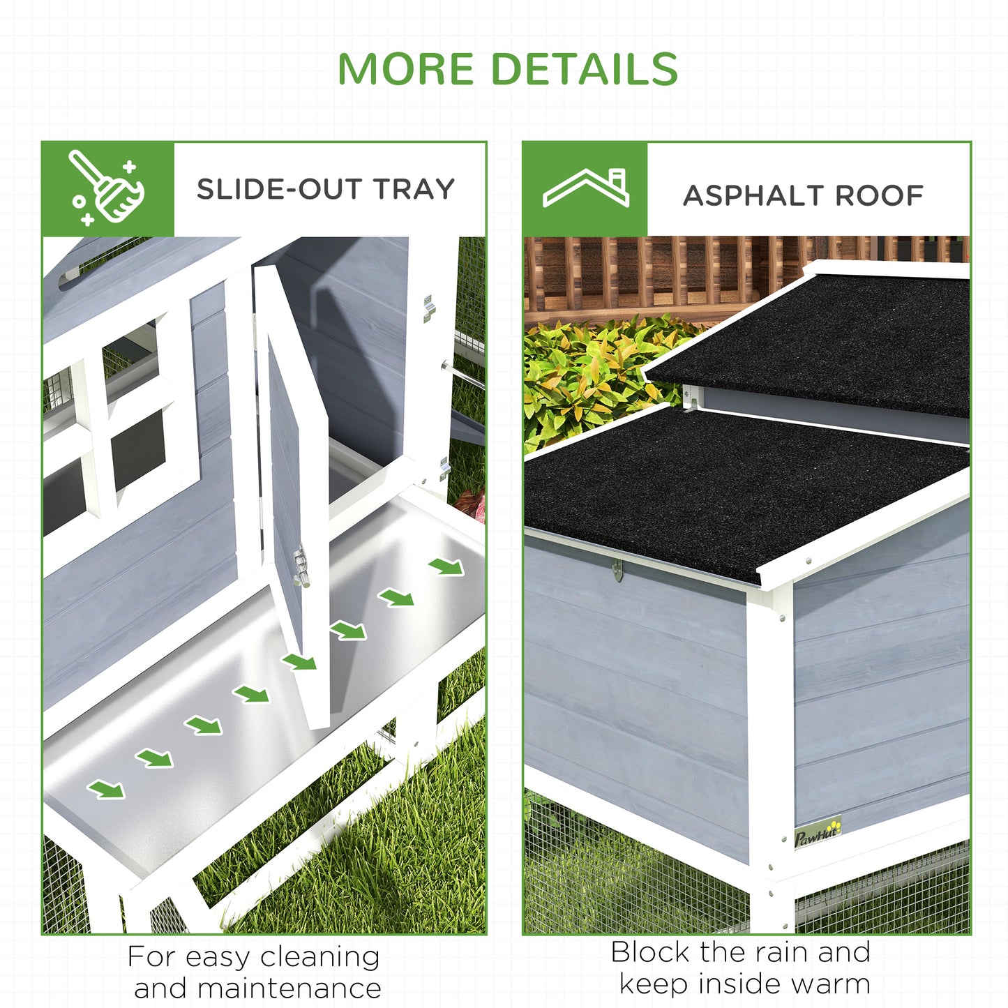 76" Chicken Coop with Safe and Healthy Non-Polluting Materials