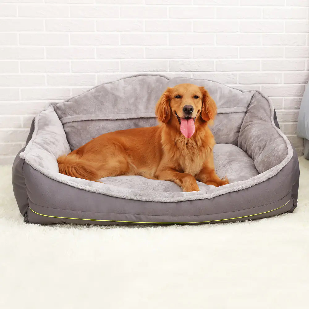 Waterproof High-Back Pet Bed for Dogs and Puppies