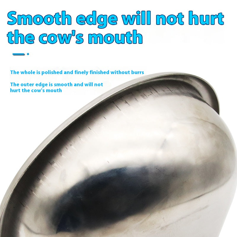 Stainless Steel Drinking Bowl With Cow Sink