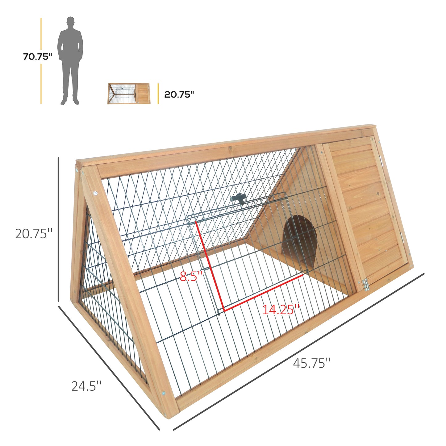 46" x 24" A-Frame Outdoor Rabbit Hutch