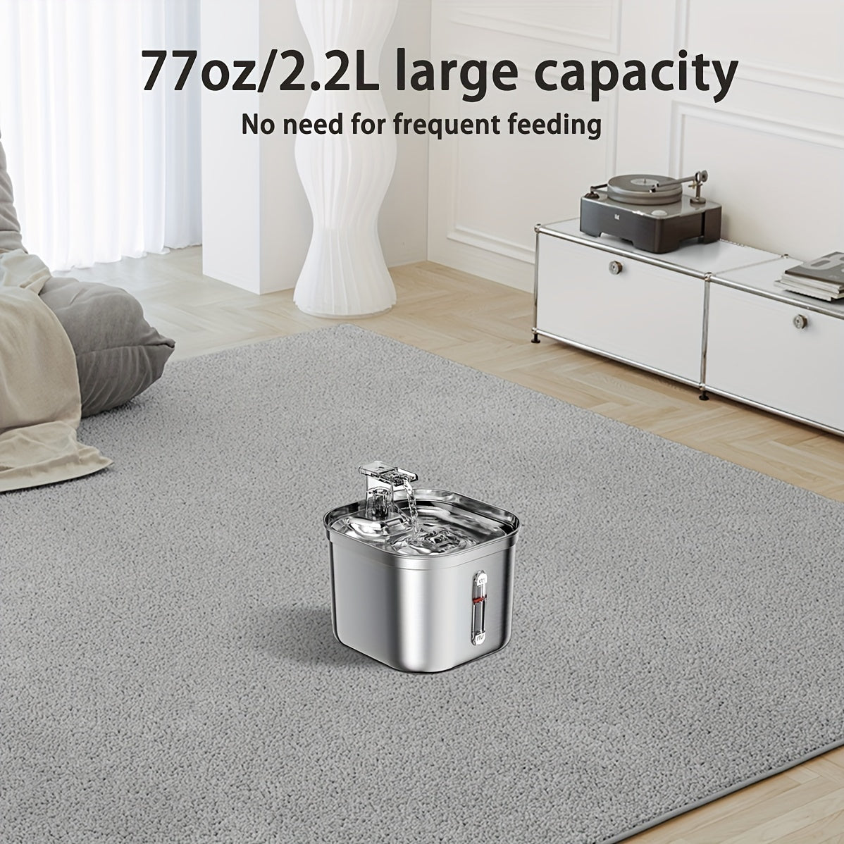 Cat Water Fountain, Stainless Steel Pet Water Fountain For Cats Inside, 3 Filters&Ultra-Quiet Pump, 73oz Automatic Dog Dispenser Water Bowl, Multiple Pets Water Fountain