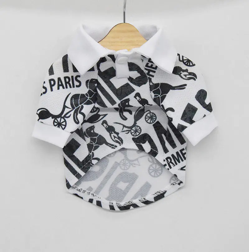 Trendy Brand Printed Mesh Dog Polo Shirt for Summer