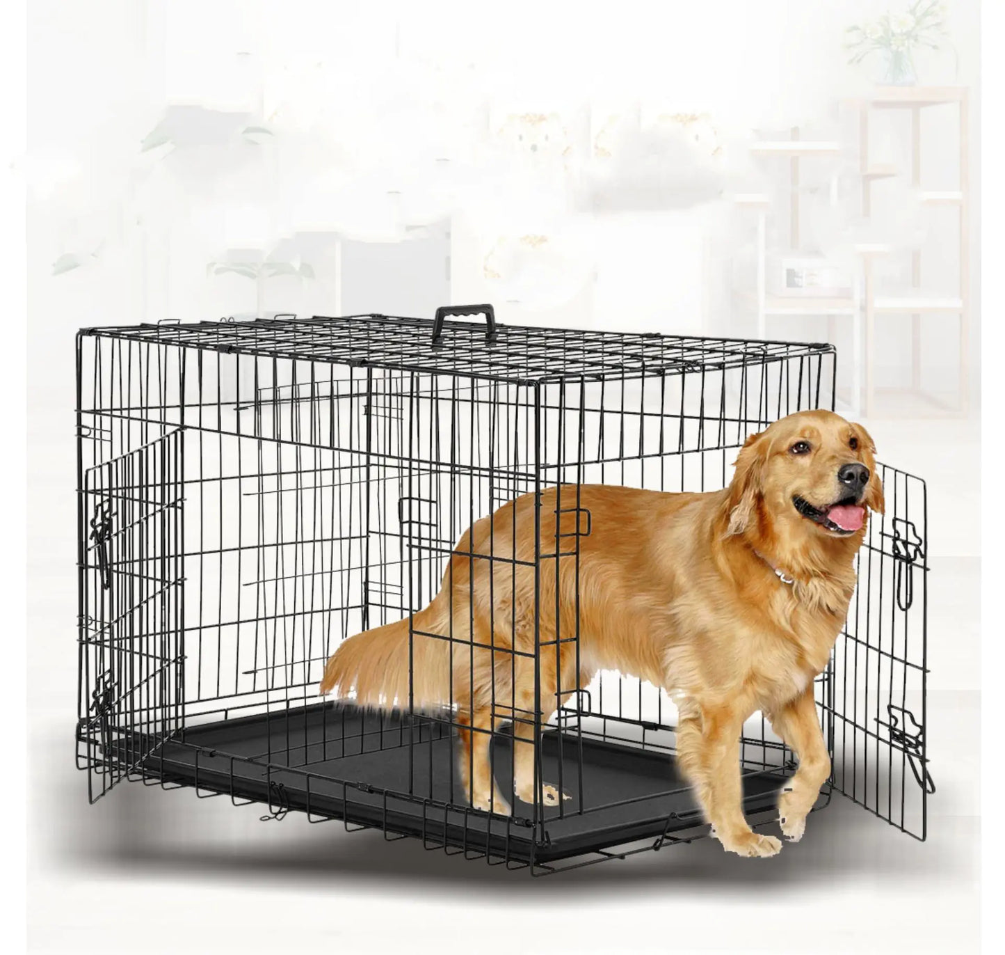 Folding Wire for Large Pet Cage - Cat & Labrador