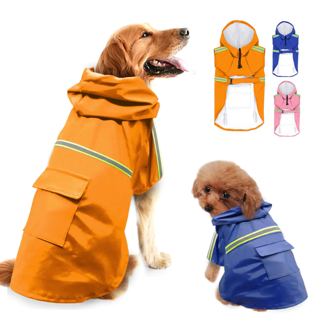Reflective Dog Rain Jacket and Outerwear Coat