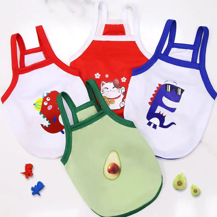 Breathable Mesh Camisole for Pets - Avocado Design