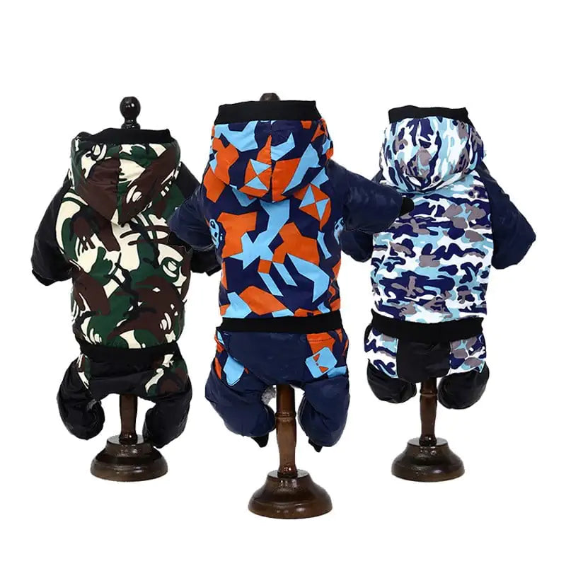 Camouflage Hooded Pet Clothing for Autumn & Winter