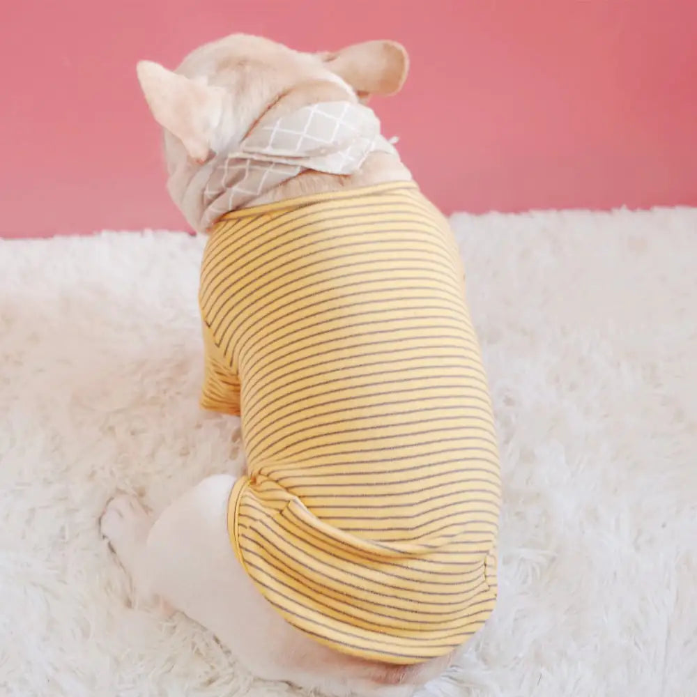 Cotton Stretch Striped Padded T-Shirt