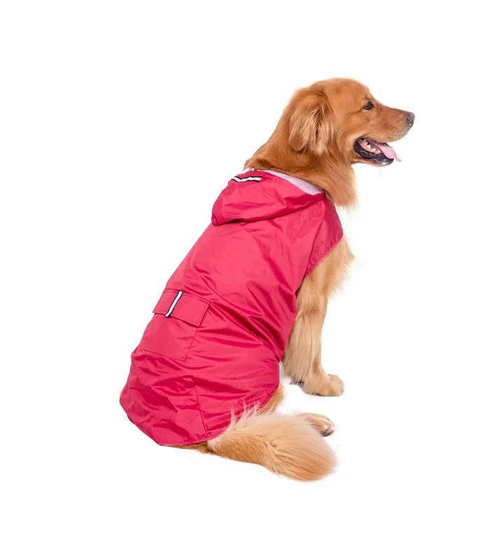 Reflective Waterproof Raincoat for Big Dogs