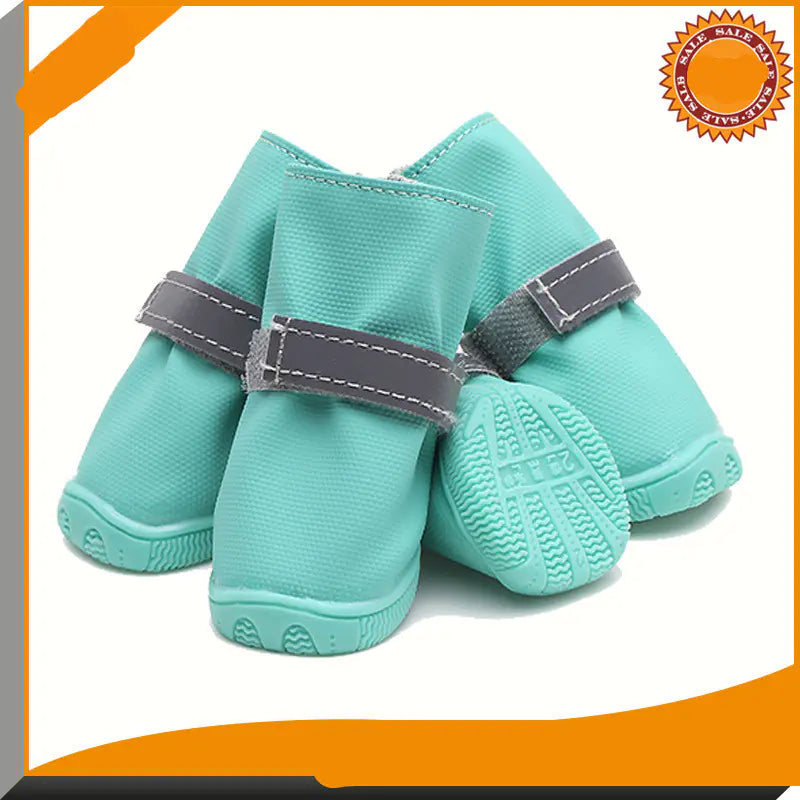 Reflective Strappy Dog Rain Boots for Puppies