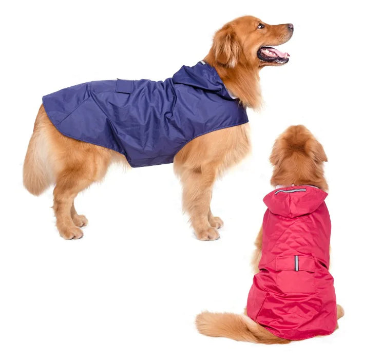 Reflective Waterproof Raincoat for Big Dogs