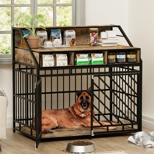 Bamboo Elevated Dog Crate