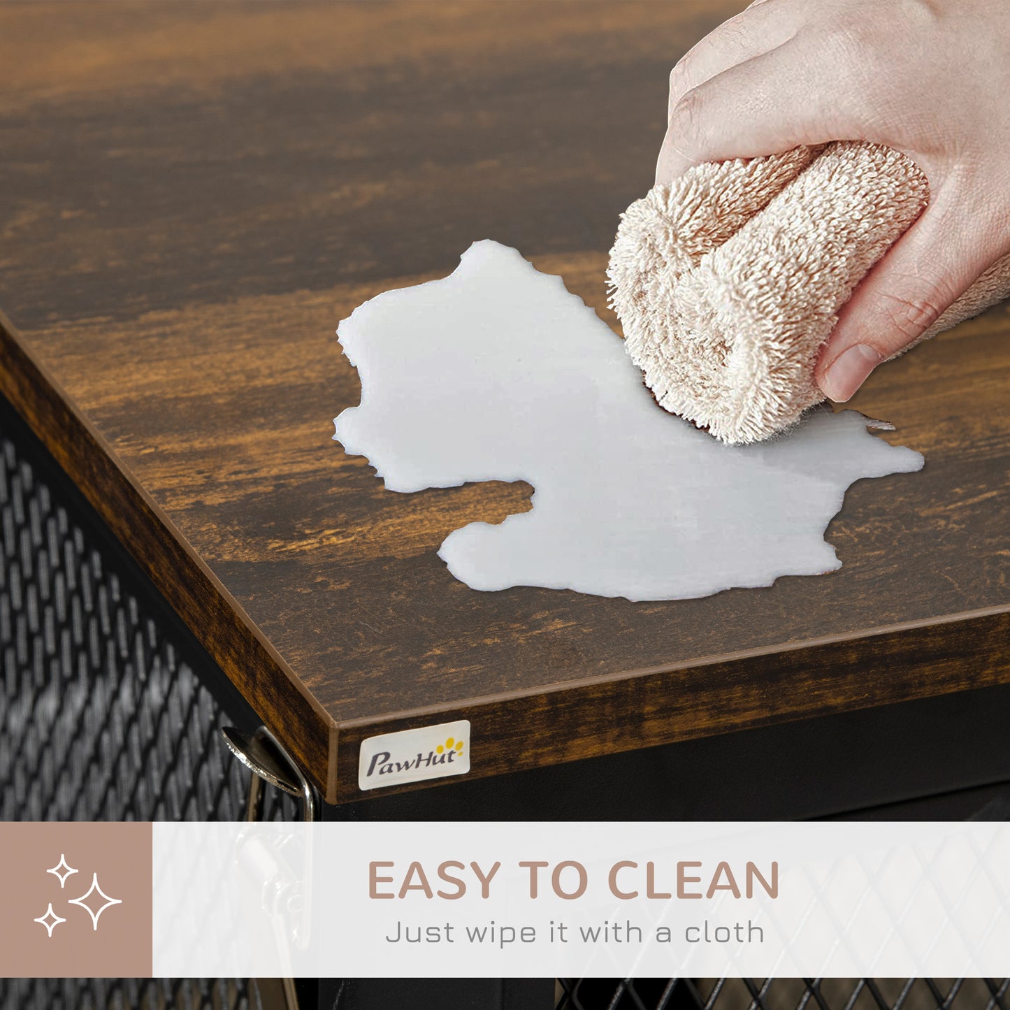 Furniture Style Dog Crate with Openable Top, Big Dog Crate End Table, Puppy Crate for Small Dogs Indoor, Spacious Interior, Pet Kennel, Brown, Black