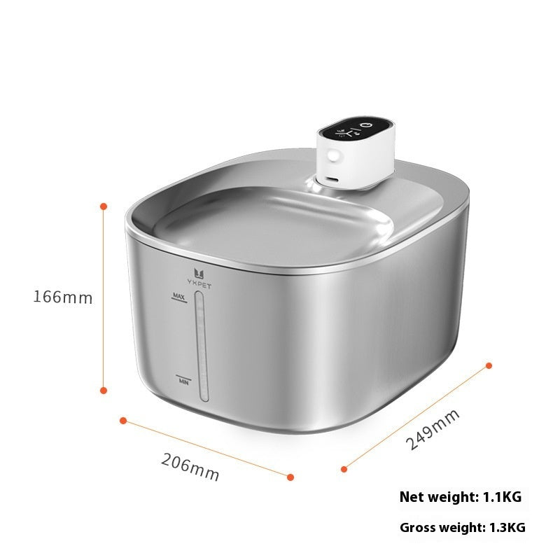 All Stainless Steel Cat Smart Wireless Rechargeable Pet Drinking Bowl Automatic Loop