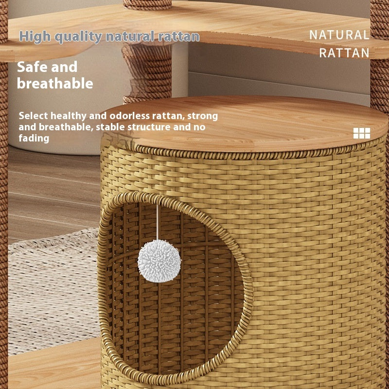 Rattan Cat Climbing Frame Simple