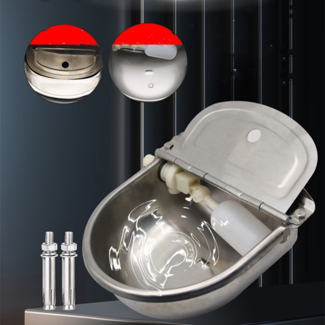 Stainless Steel Drinking Bowl With Cow Sink