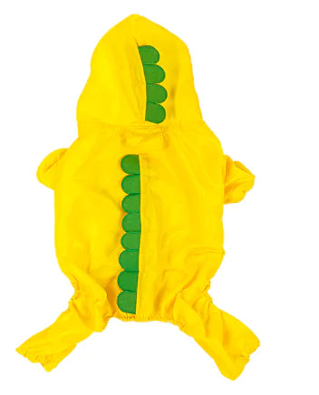 Yellow Waterproof Dinosaur Raincoat for Pets