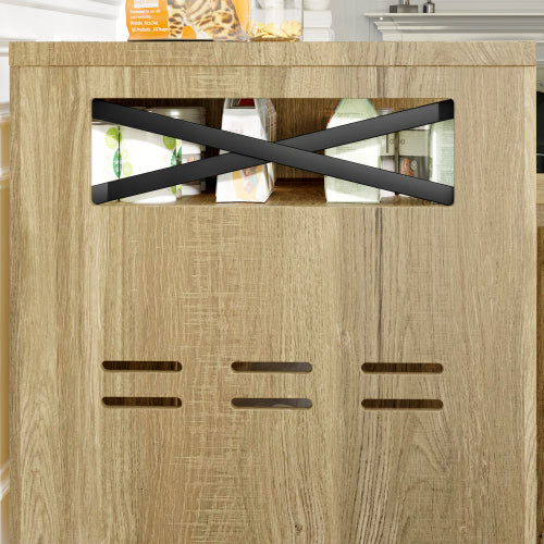 GO Cat Litter Box Enclosure For 2 Cats, Double Hidden Litter Box Furniture Cat Washroom, Farmhouse Indoor Cat House End Table, Brown