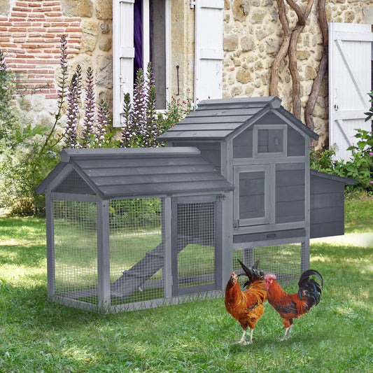 59" Small Chicken coop Hen House Poultry Cage for Outdoor Backyard with 2 Doors