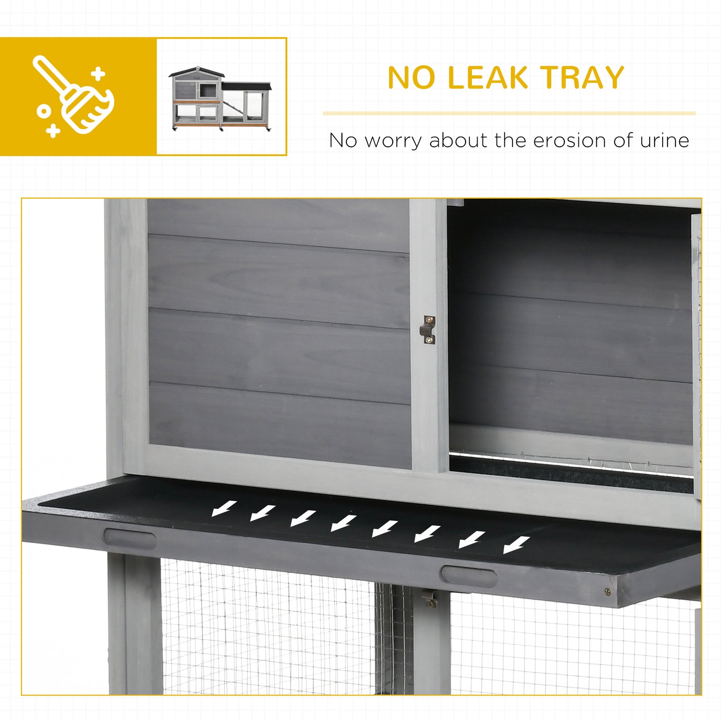 62" Mobile Rabbit Hutch with Wheels