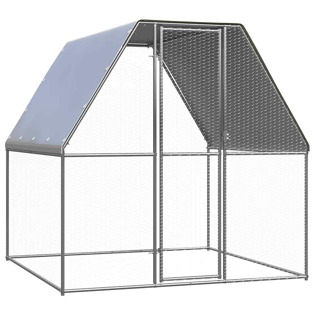 Chicken Cage Silver and 2x2x2 m Galvanized