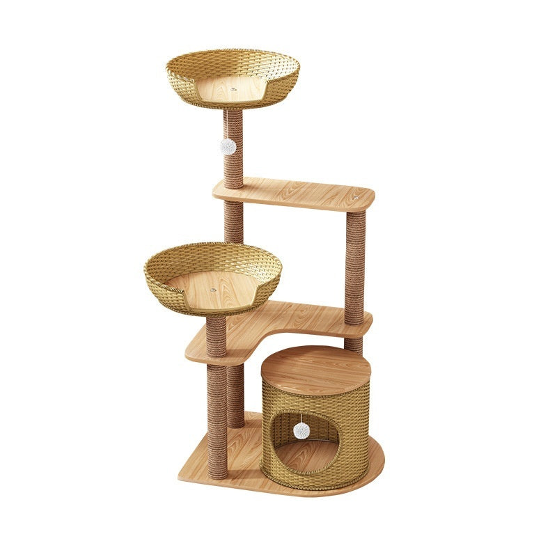 Rattan Cat Climbing Frame Simple