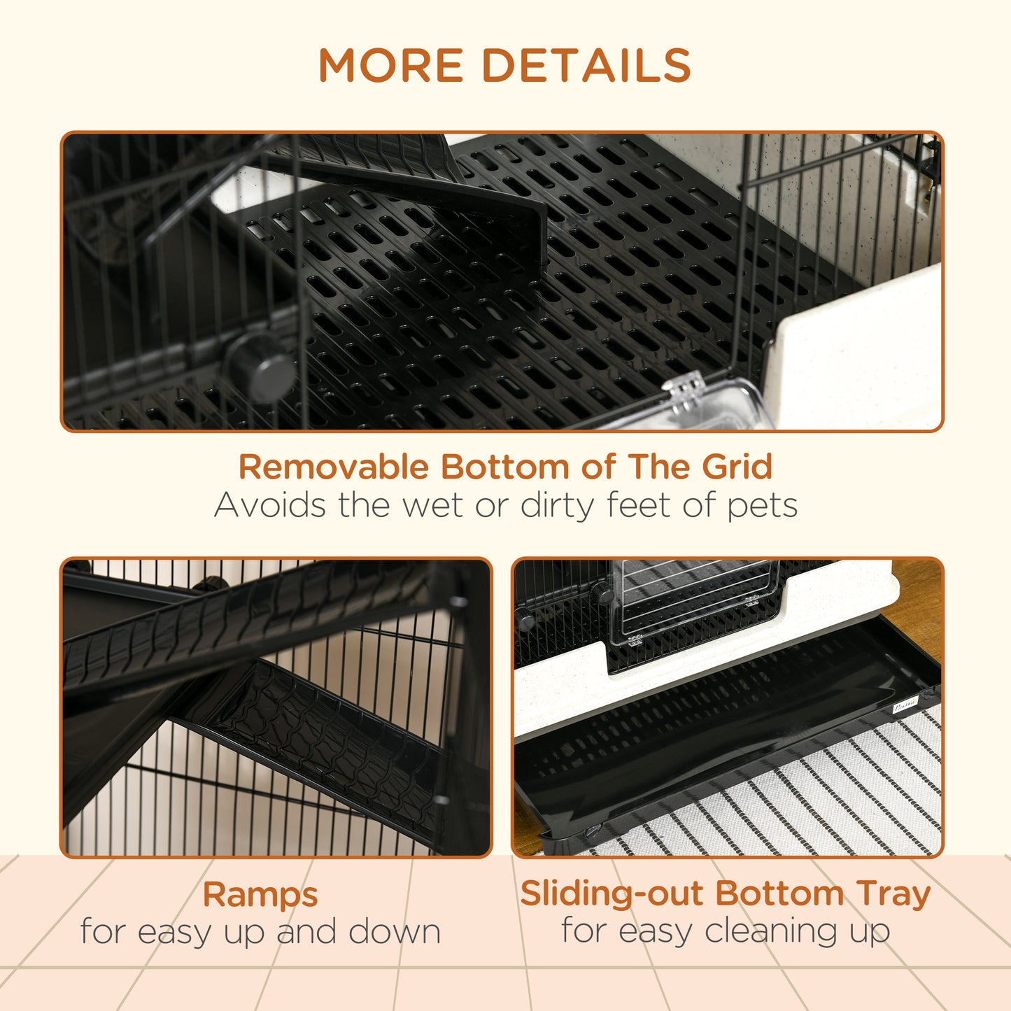 6-tier Platform Rolling Small Animal Rabbit Cage with a Large Living Space