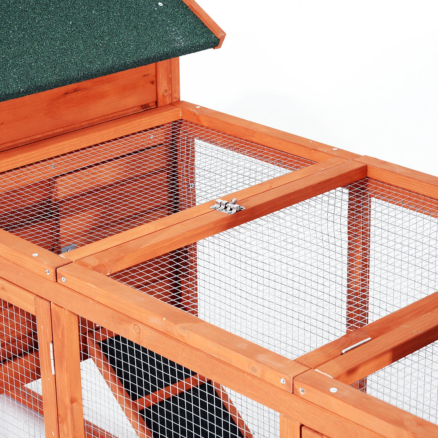 124" Dual Chicken Coop Large Chicken House Rabbit Hutch Hen Poultry Cage Backyard with Outdoor Ramps and Nesting Boxes