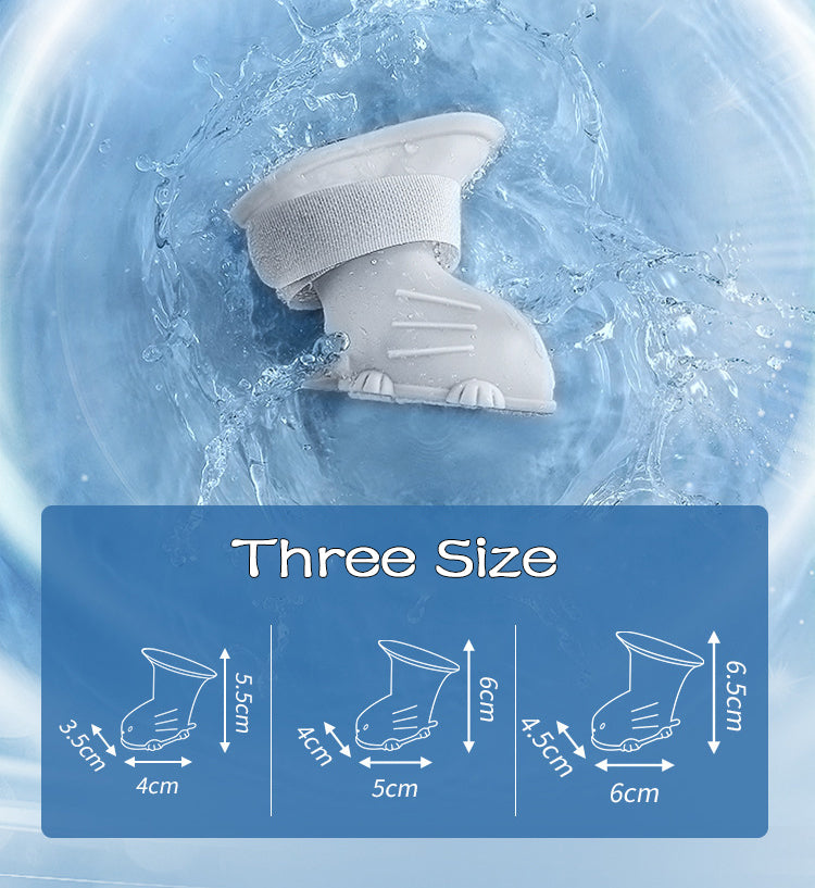Dog Rain Boots 4Pcs Pet Dog Puppy Warm Waterproof Silicone Non-Slip Rain Boots