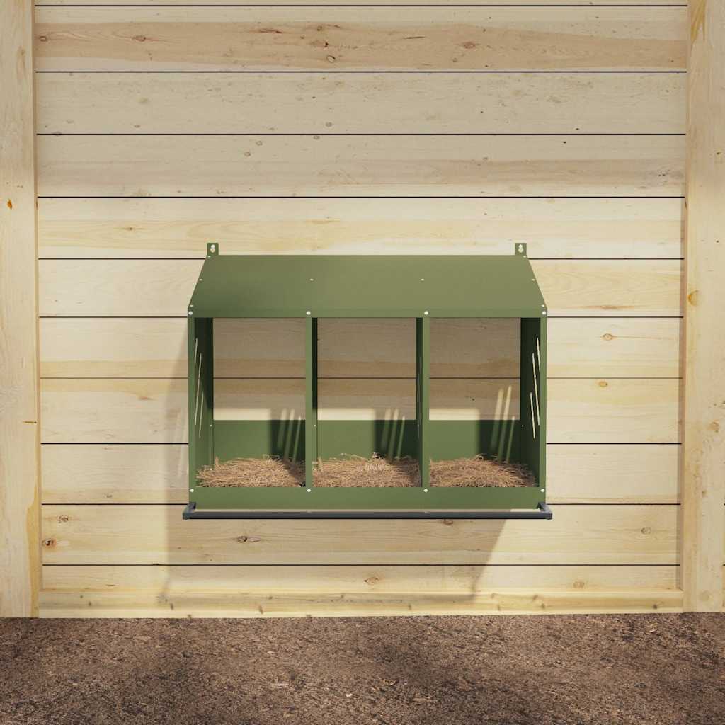 Chicken Nesting Box with 3 Compartments Olive Green   Chicken Nesting Box