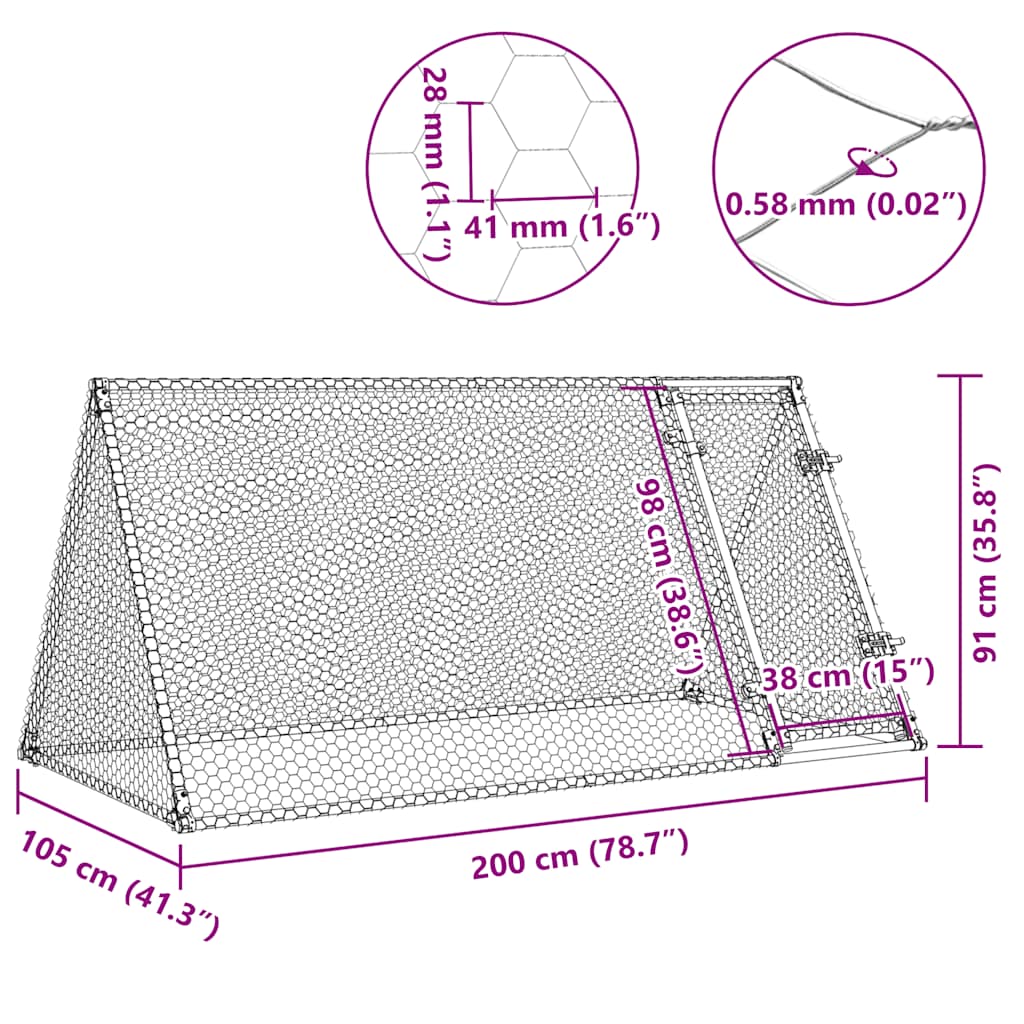 Chicken Cage Silver 200x Galvanized   Chicken Cage Silver