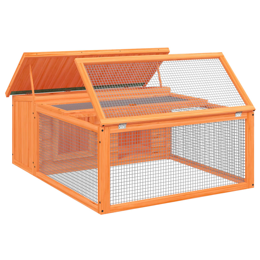 Rabbit Hutch 117.5x97x47.5 cm Solid Pine Wood