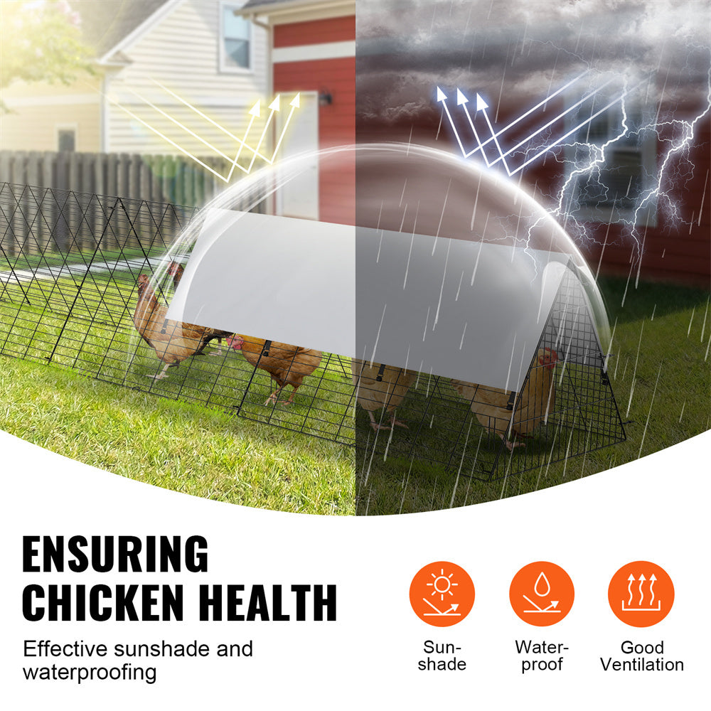 Chicken Tunnels, 287 X 78.7 X 24.2 Inch LxWxH Chicken Tunnels For Yard, Portable Chicken Tunnels For Outside With Corner Frames, 2 Sets, Suitable For Chickens, Ducks, Rabbits