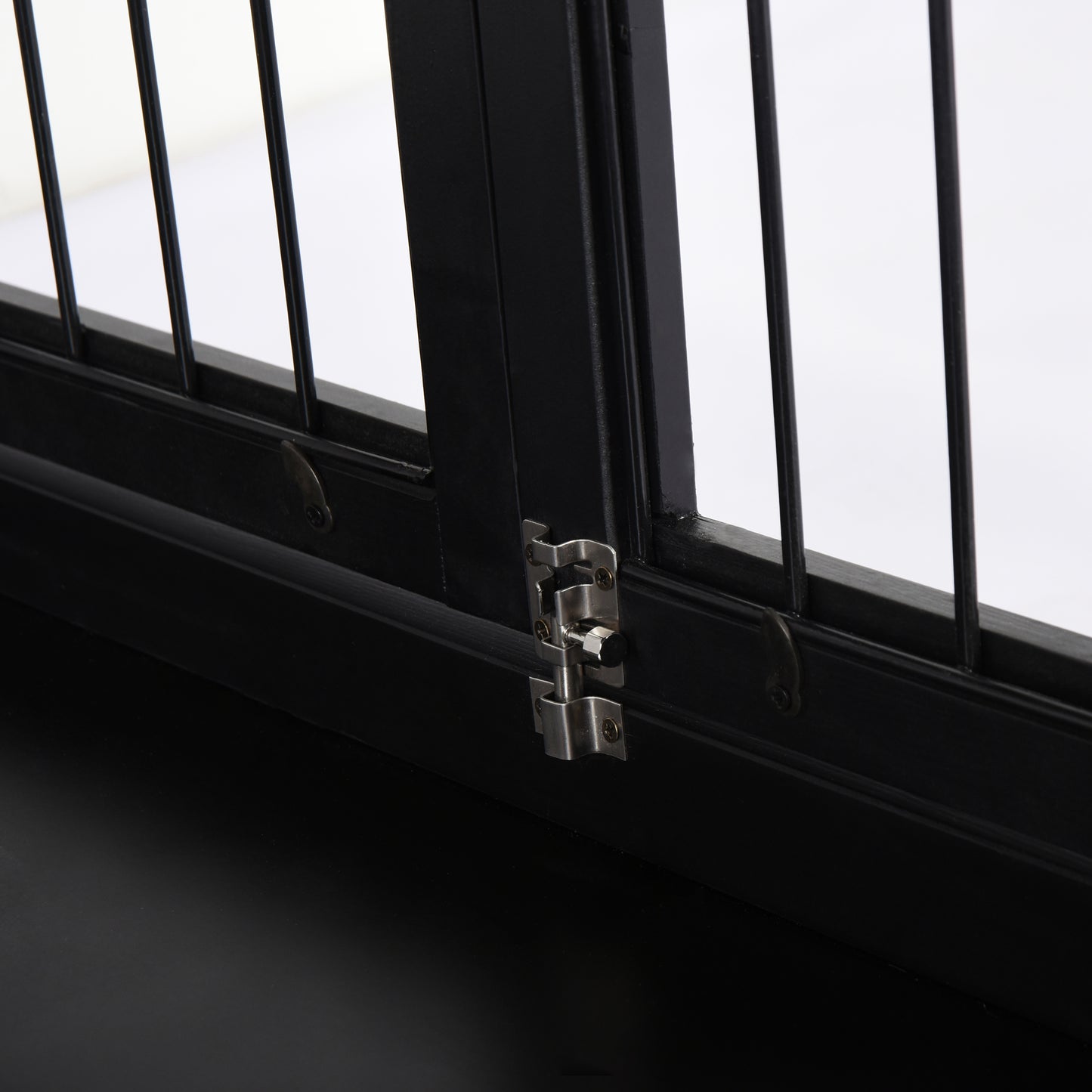 Dog Crate Furniture, 32" Small Dog Cage End Table with 2 Doors, Lockable Door, Puppy Kennel Indoor, Black