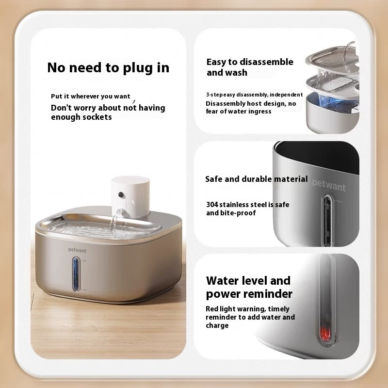 Stainless Steel Pet Water Dispenser Smart 32L Wireless Charging