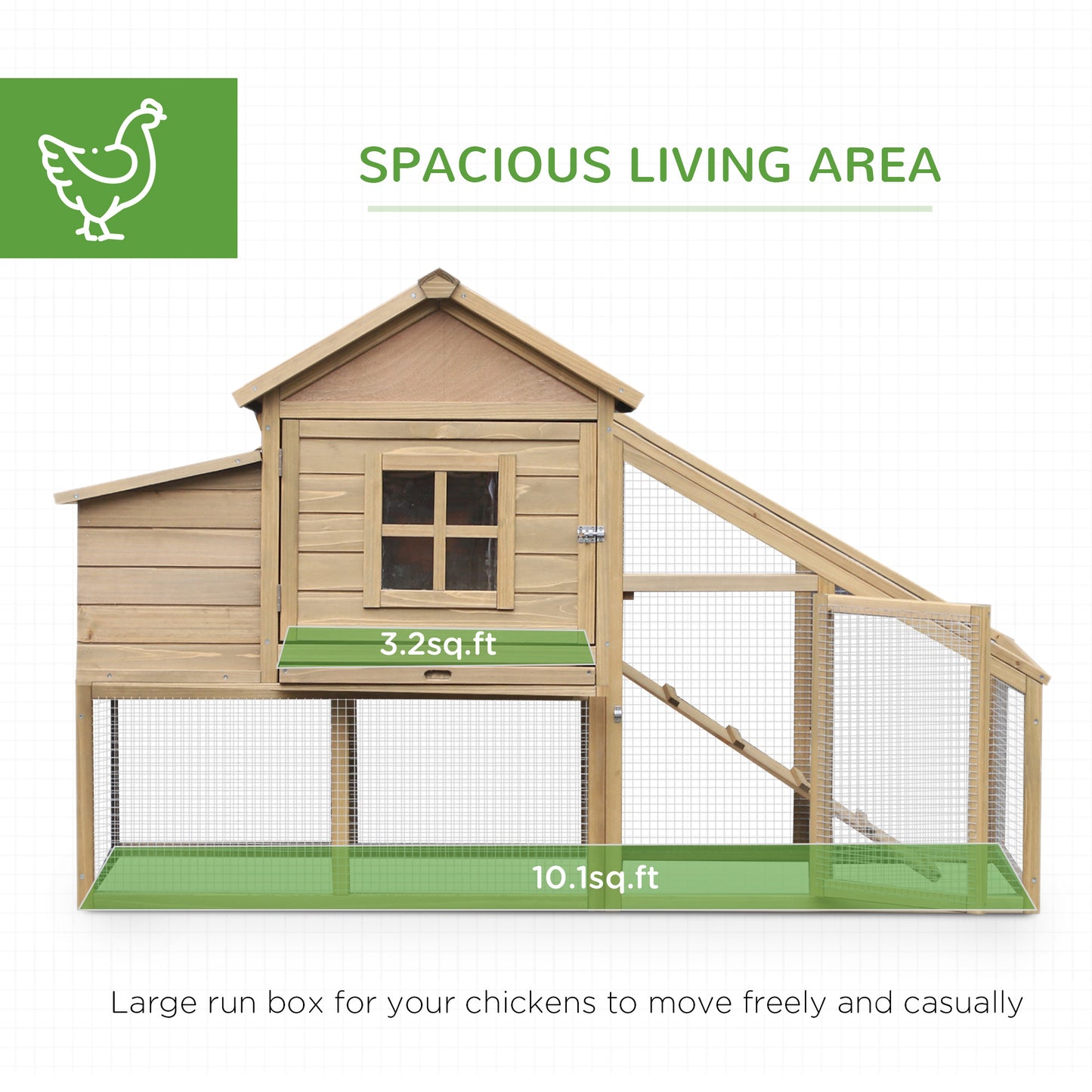 69" Chicken Coop Backyard Poultry Hen Cage