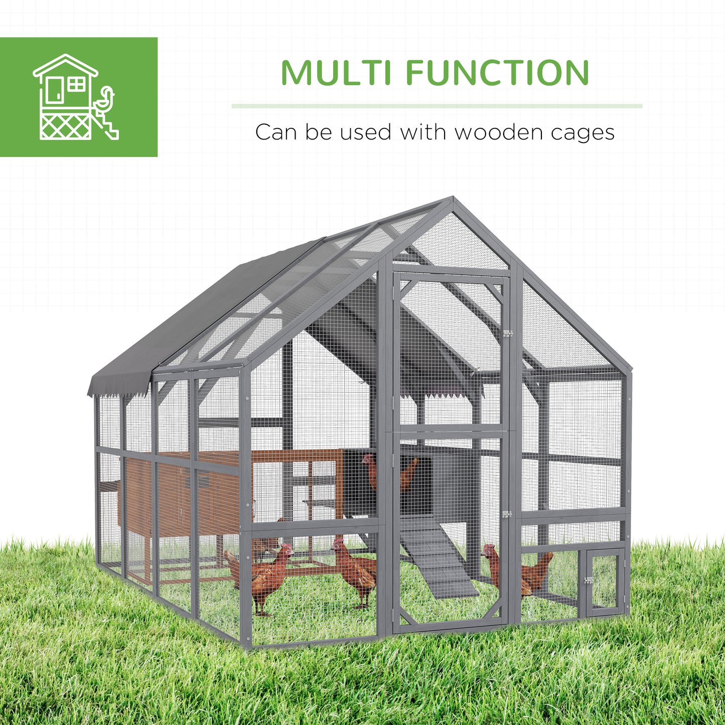 9' x 6' x 6' Large Chicken Coop with Nesting Box