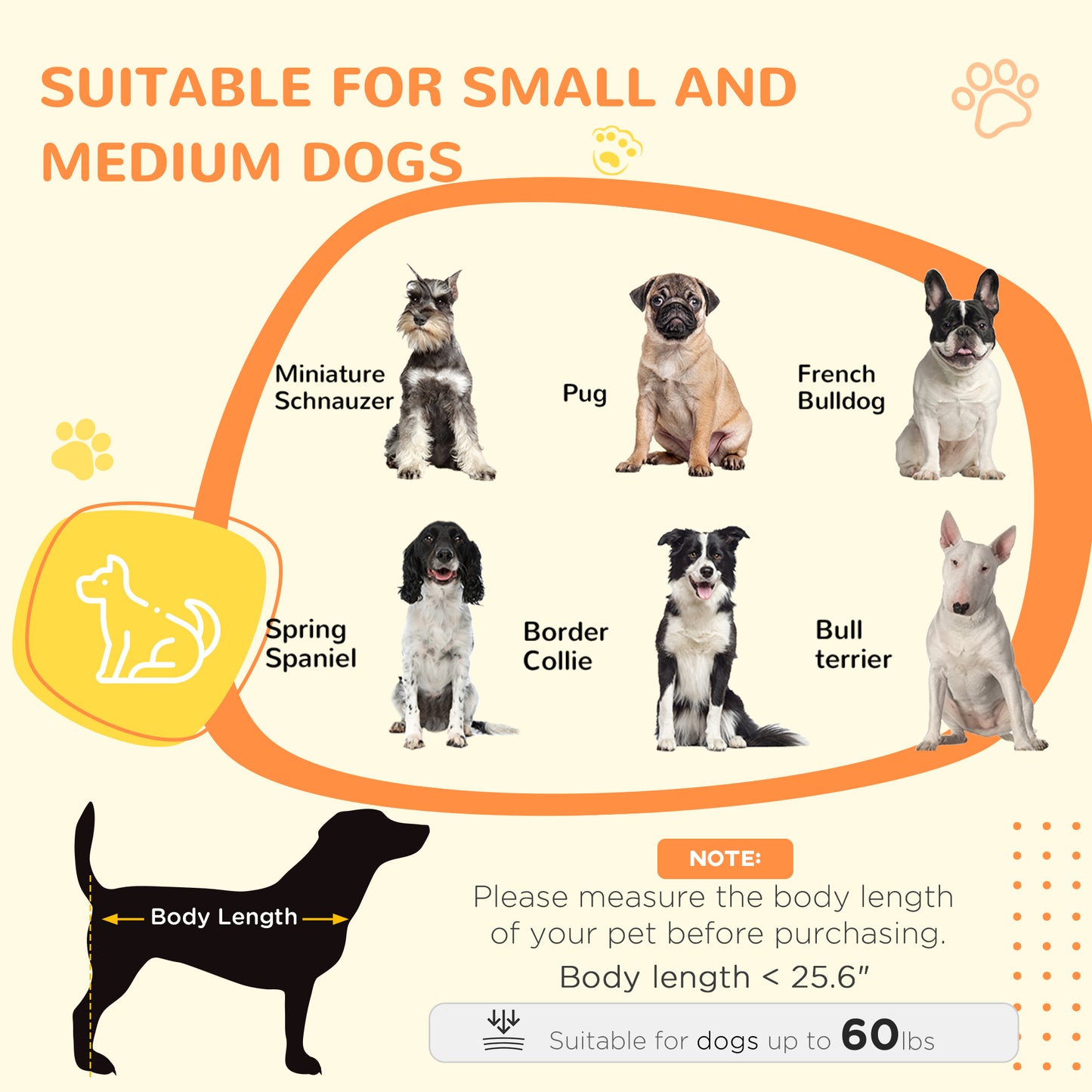 Dog Kennel Furniture Side End Table with Storage, Double Doors for Small and Medium Dogs, White