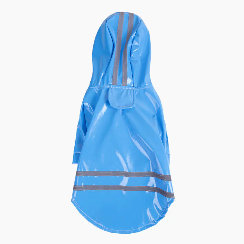 Reflective PU Dog Hooded Windproof Raincoat