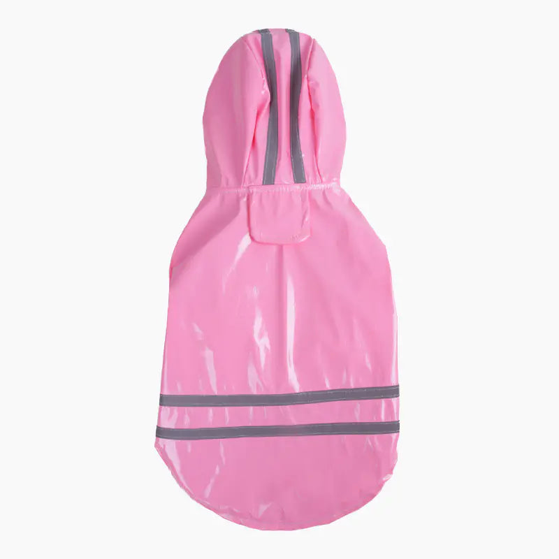Reflective PU Dog Hooded Windproof Raincoat