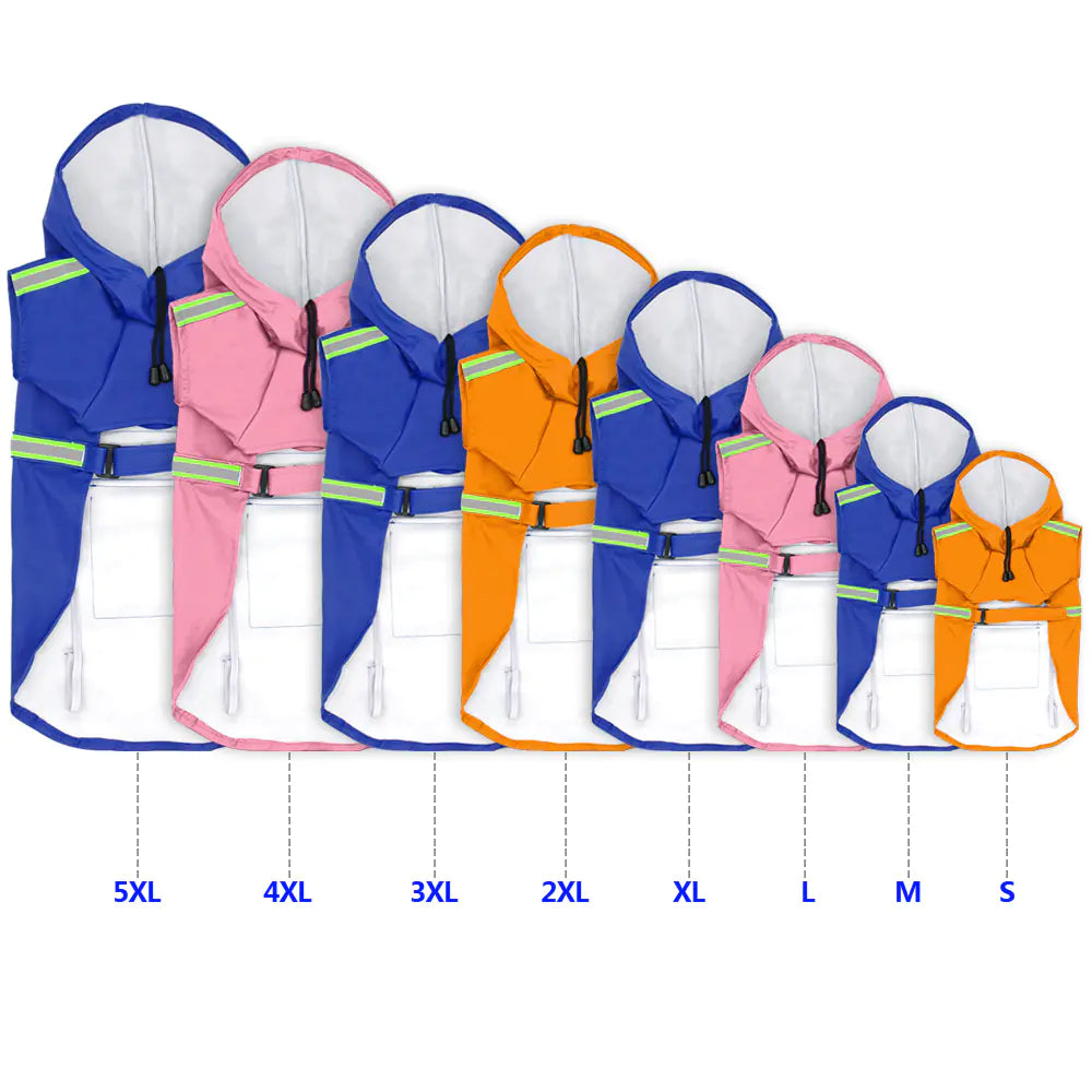 Reflective Dog Rain Jacket and Outerwear Coat