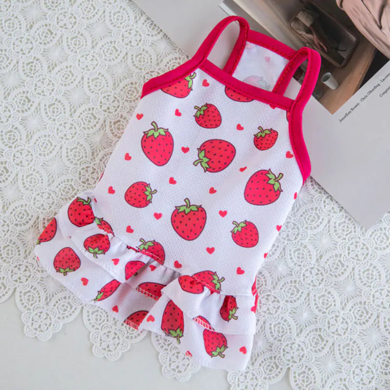 Summer Fruit Dog Sling Clothes for Comfortable Wear