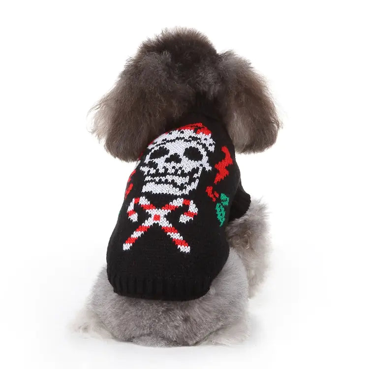 Winter Dog Skull Sweater for Christmas Wear